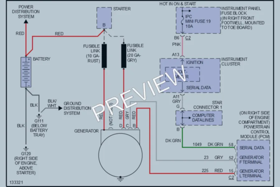 2001 Chevrolet Corvette Starting Charging wiring diagram preview