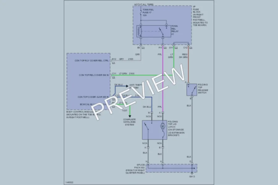 2001 Chevrolet Corvette Trunk Tailgate Fuel Door wiring diagram preview
