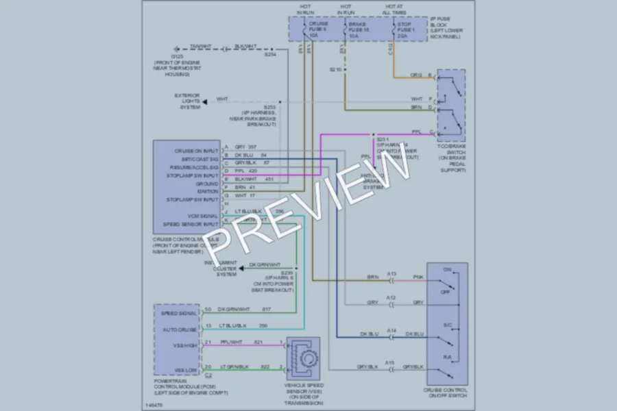 2001 Chevrolet G3500 Cruise Control wiring diagram preview