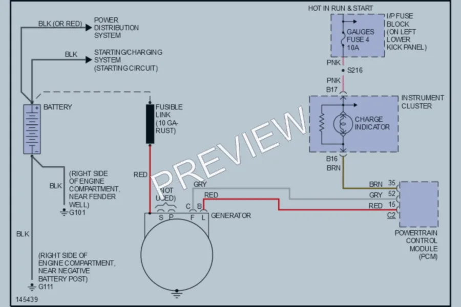 2001 Chevrolet G1500 Starting Charging wiring diagram preview