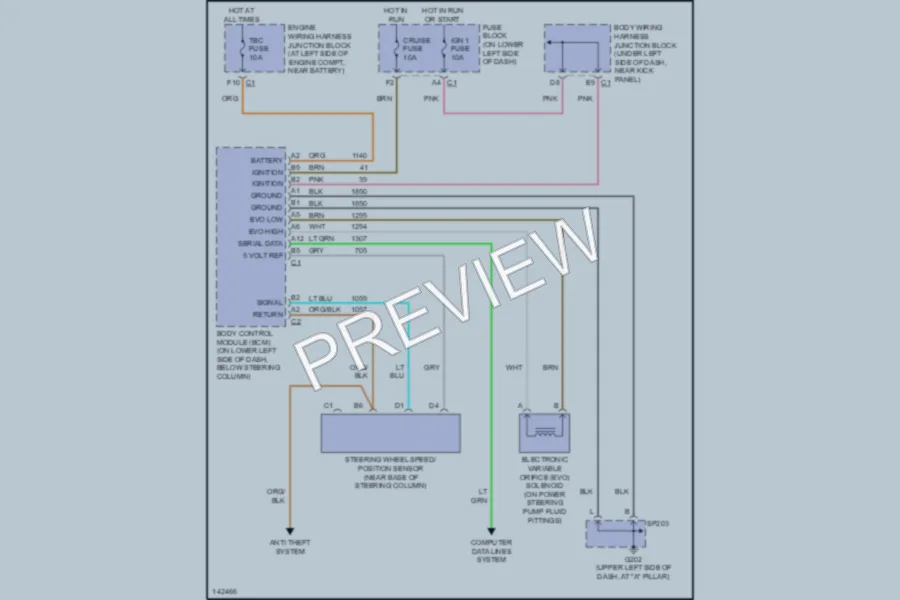 2001 Chevrolet 2500 Electronic Power Steering wiring diagram preview