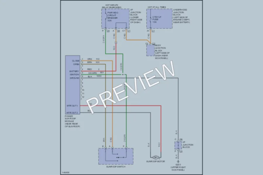 2001 Chevrolet K2500 Power Top Sunroof wiring diagram preview