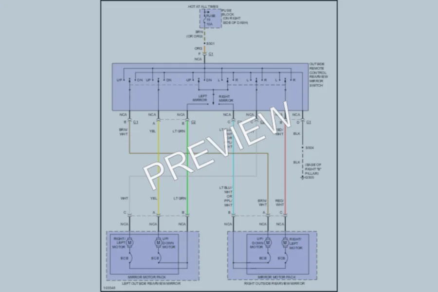 2001 Chevrolet Lumina Power Mirrors wiring diagram preview