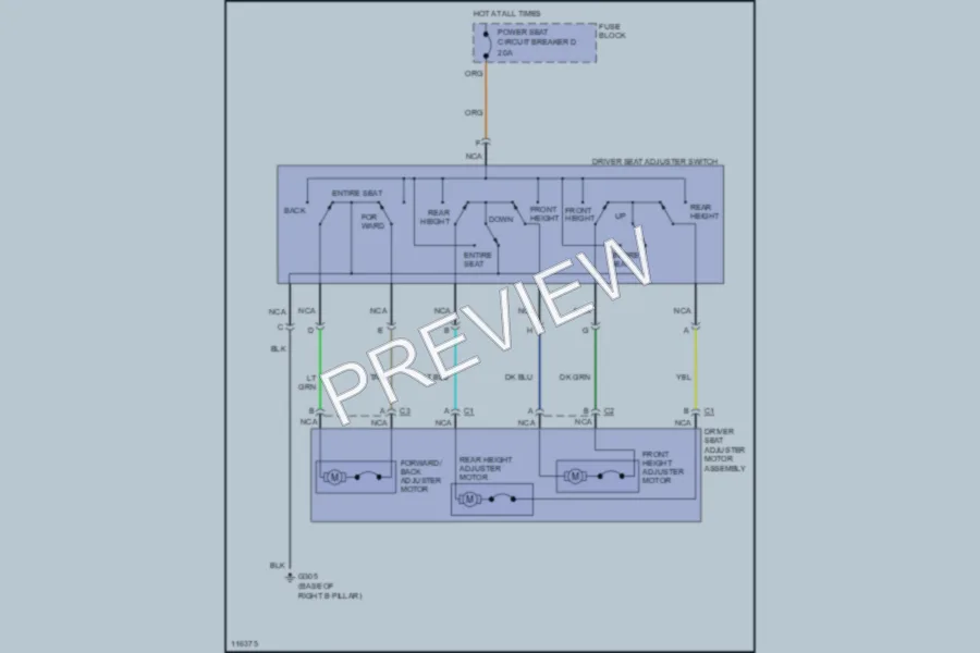 2001 Chevrolet Lumina Power Seats wiring diagram preview