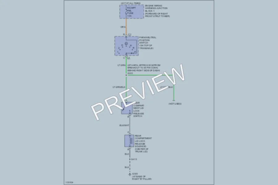 2001 Chevrolet Lumina Trunk Tailgate Fuel Door wiring diagram preview