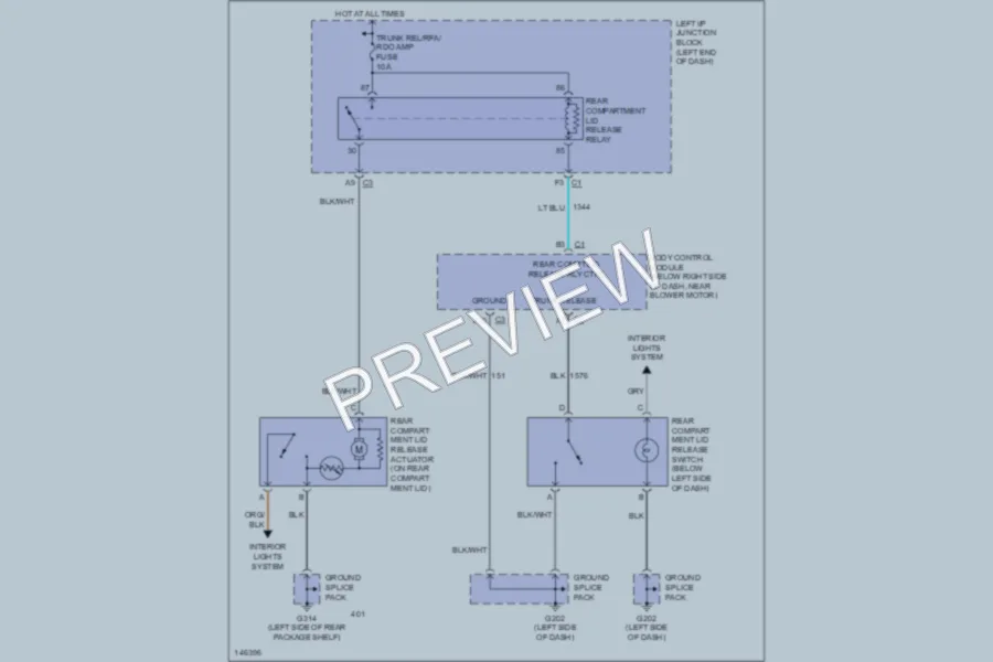 2001 Chevrolet Malibu Trunk Tailgate Fuel Door wiring diagram preview