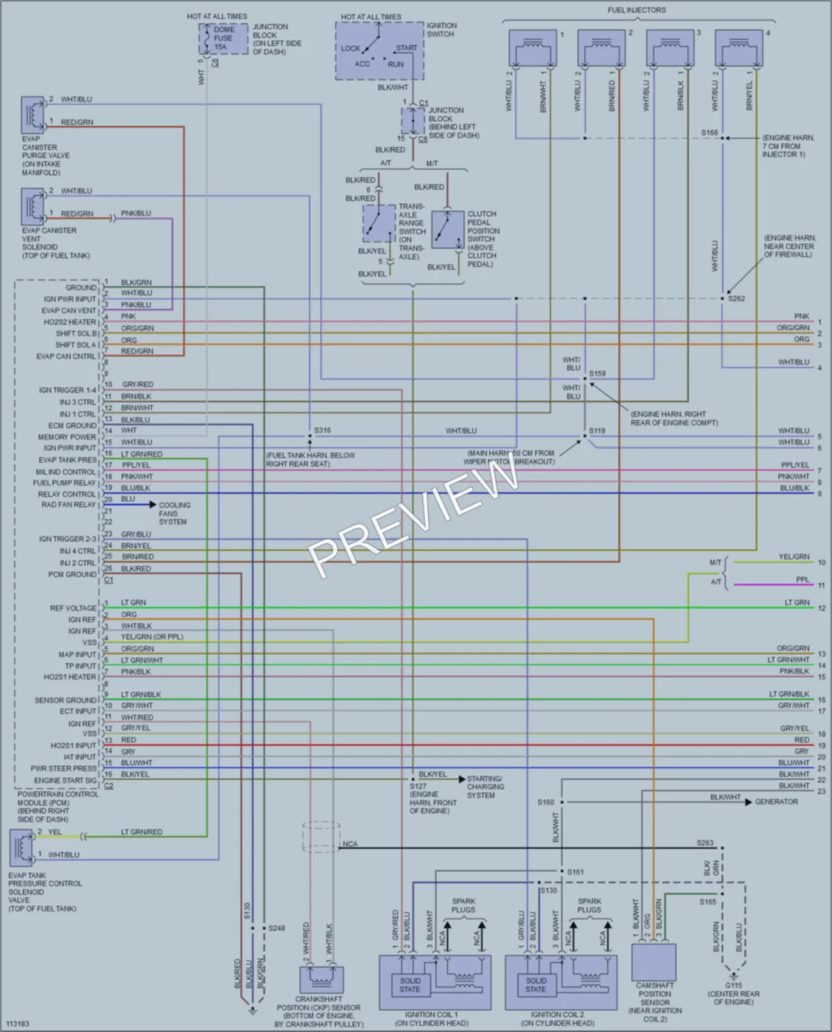 2001 Chevrolet Metro Engine Performance wiring diagram preview