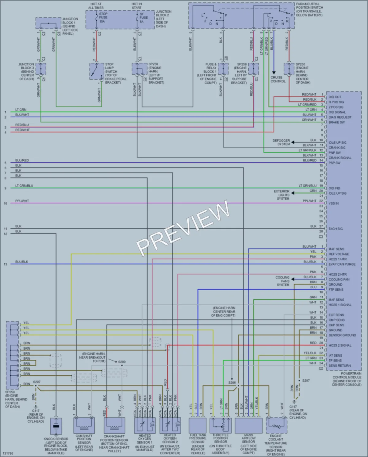 2001 Chevrolet Prizm Engine Performance wiring diagram preview
