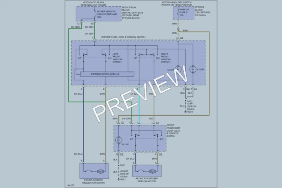 2001 Chevrolet S10 Power Windows wiring diagram preview