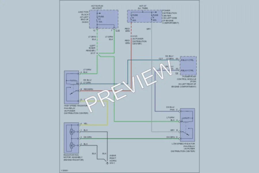 2001 Chrysler Concorde Cooling Fan wiring diagram preview
