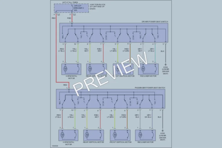 2001 Chrysler Concorde Power Seats wiring diagram preview