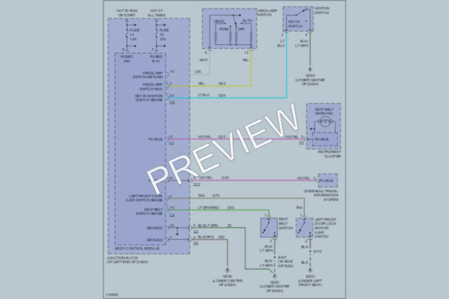 2001 Chrysler Concorde Warning Systems wiring diagram preview