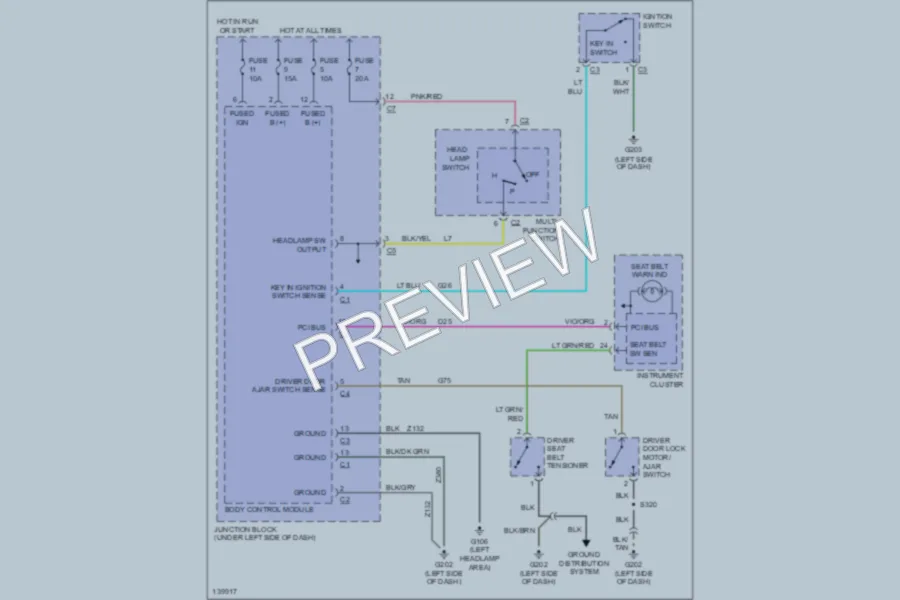 2001 Chrysler Convertible Warning Systems wiring diagram preview