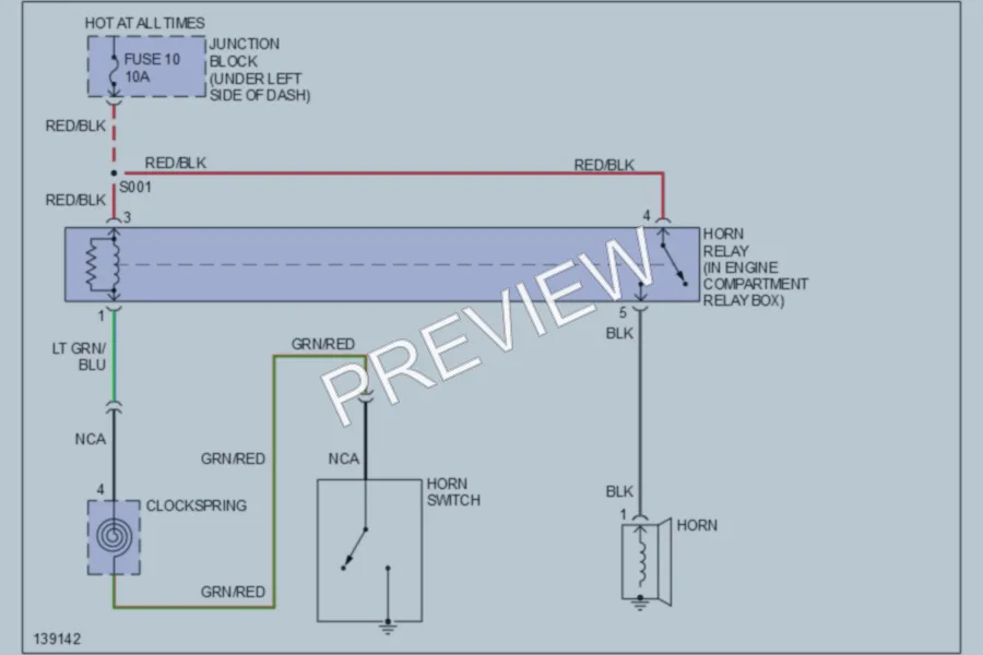 2001 Chrysler Coupe Horn wiring diagram preview