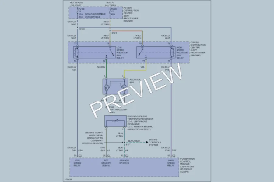 2001 Chrysler Sedan Cooling Fan wiring diagram preview