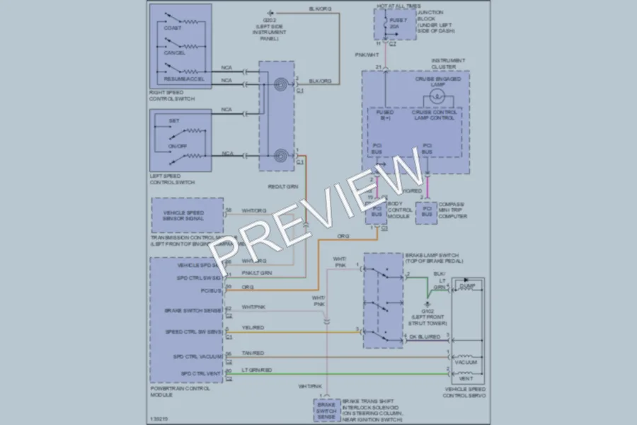 2001 Chrysler Sedan Cruise Control wiring diagram preview