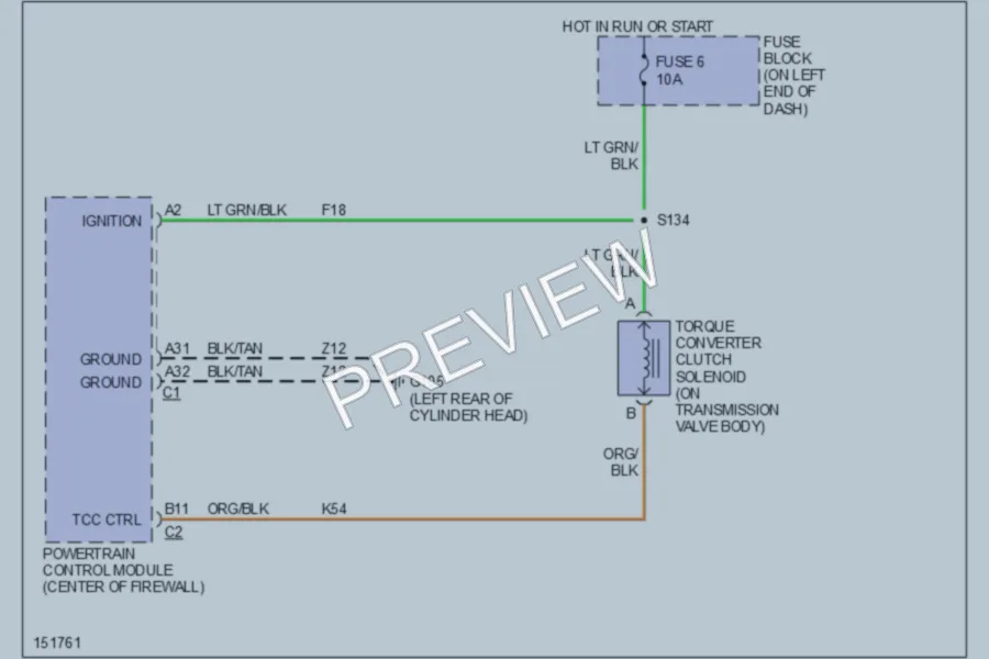 2001 Dodge B1500 Transmission wiring diagram preview