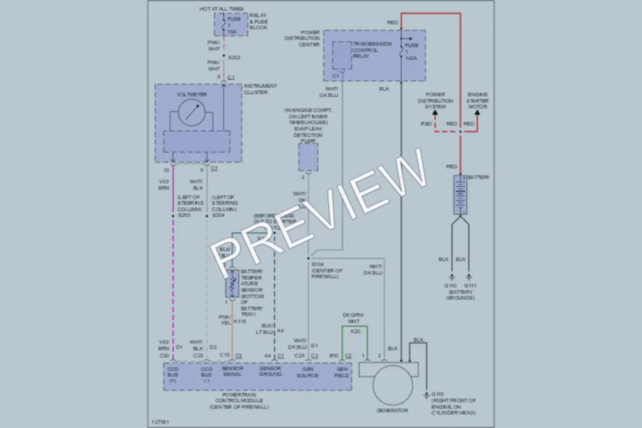 2001 Dodge B3500 Starting Charging wiring diagram preview