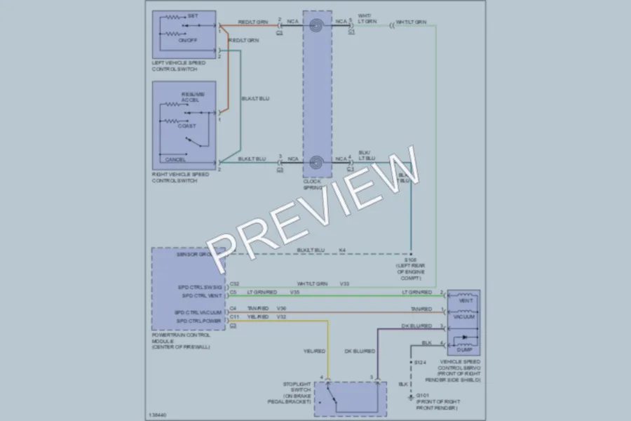 2001 Dodge B3500 Cruise Control wiring diagram preview
