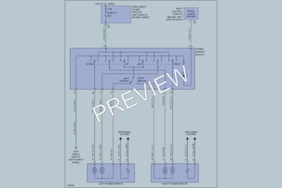 2001 Dodge Caravan Power Mirrors wiring diagram preview