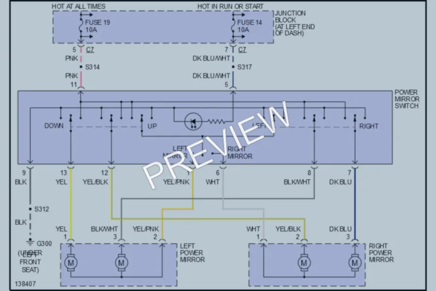 2001 Dodge Intrepid Power Mirrors wiring diagram preview