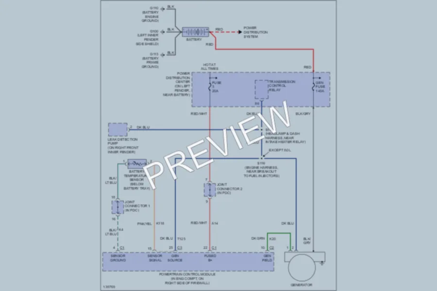 2001 Dodge R1500 Starting Charging wiring diagram preview