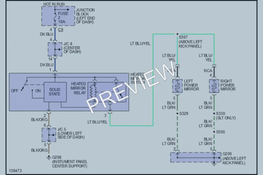 2001 Dodge R3500 Defoggers wiring diagram preview