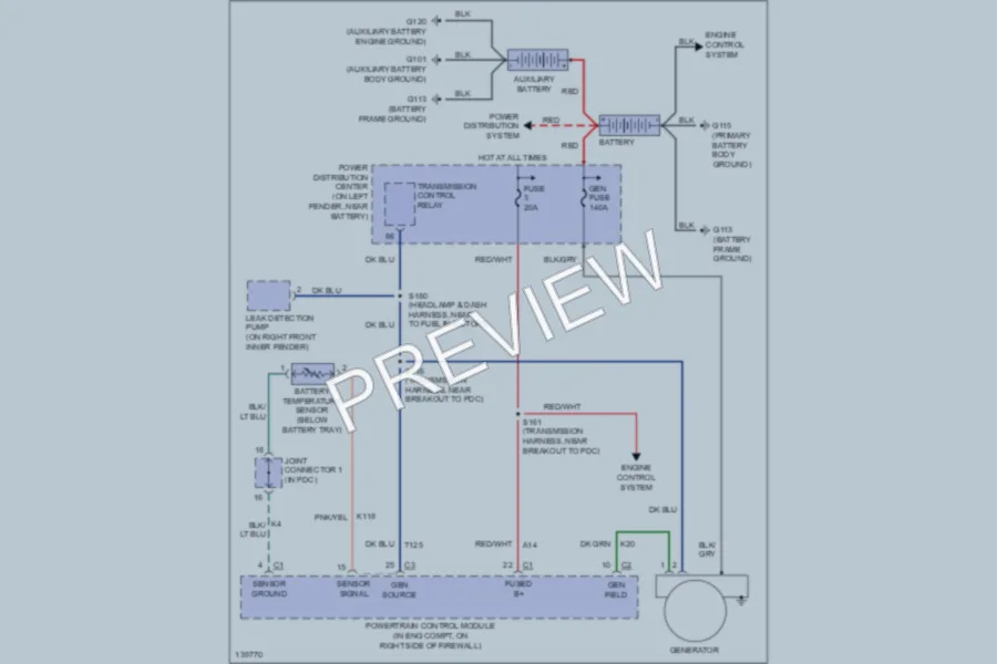 2001 Dodge R2500 Starting Charging wiring diagram preview