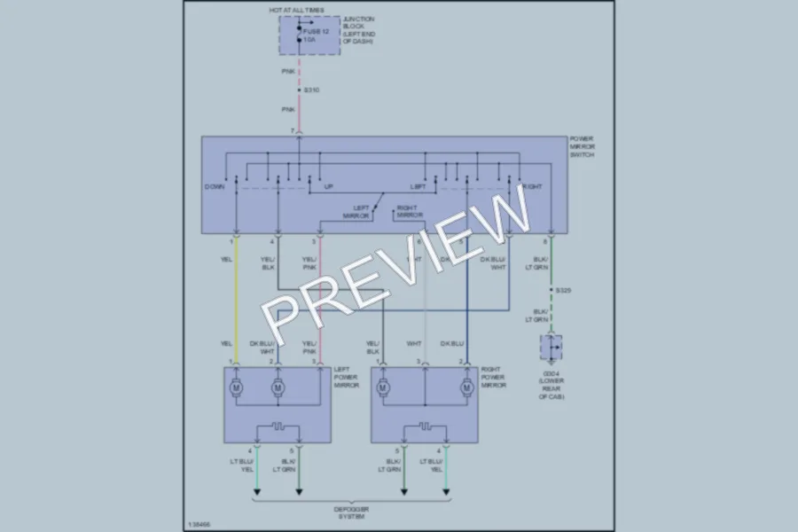 2001 Dodge R1500 Power Mirrors wiring diagram preview