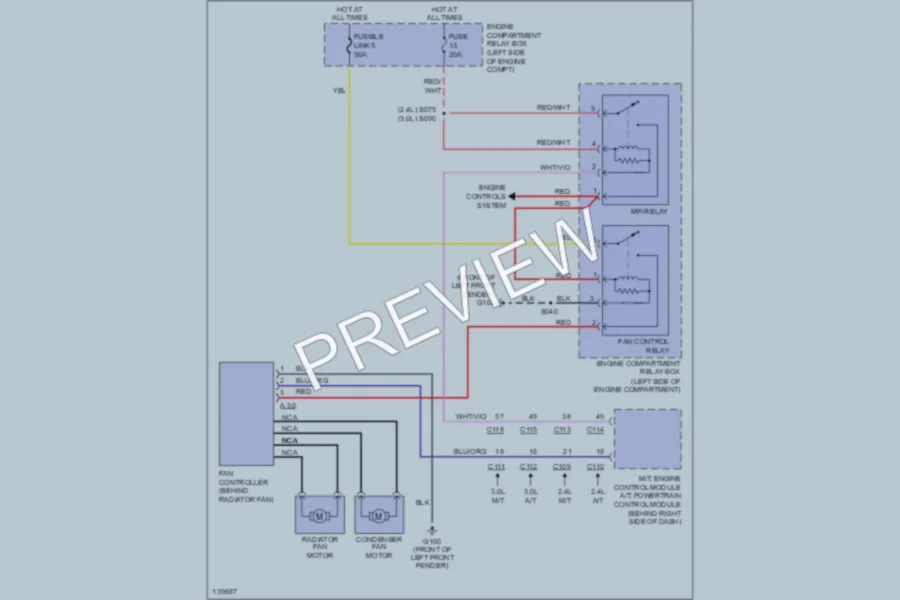 2001 Dodge 2D Coupe Cooling Fan wiring diagram preview
