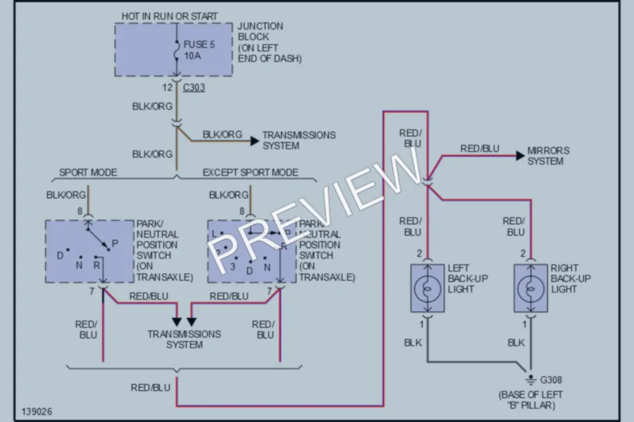 2001 Dodge 2D Coupe Exterior Lights wiring diagram preview
