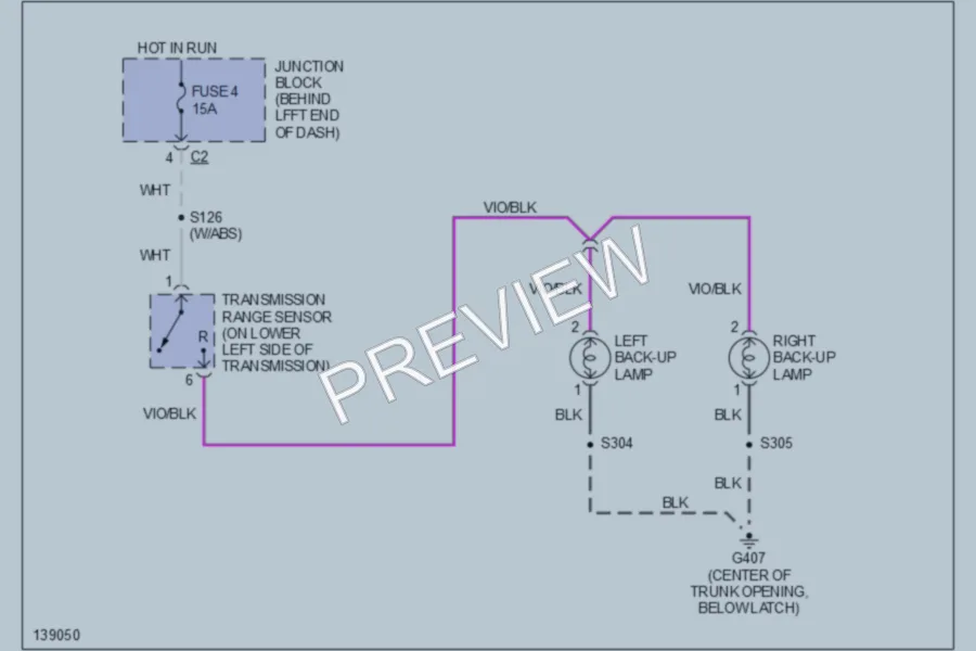 2001 Dodge 4D Sedan Exterior Lights wiring diagram preview