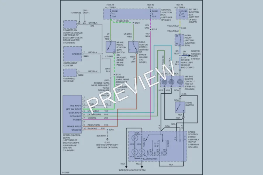 2001 Ford E350 Super Duty Cruise Control wiring diagram preview