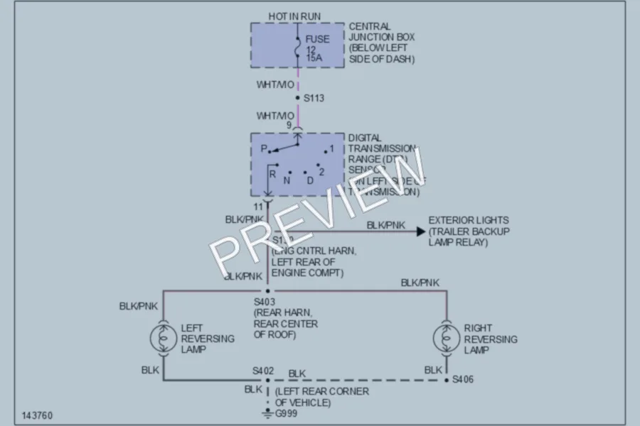 2001 Ford E150 Exterior Lights wiring diagram preview