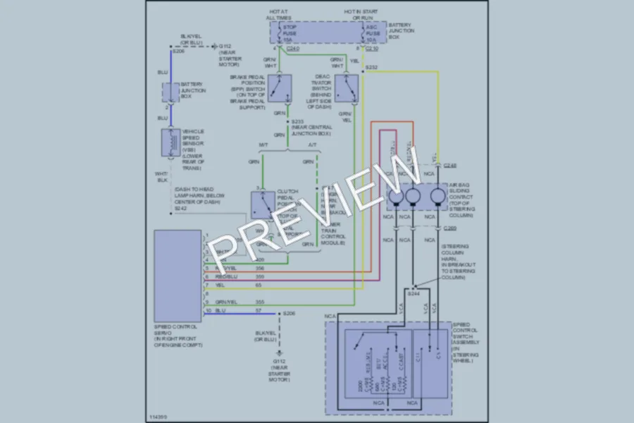 2001 Ford Escort Cruise Control wiring diagram preview