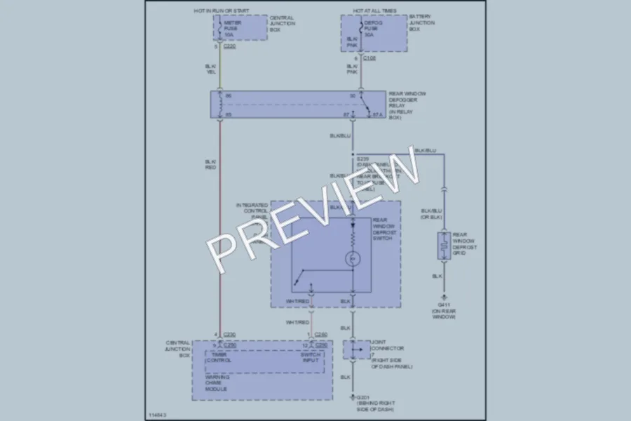 2001 Ford Escort Defoggers wiring diagram preview