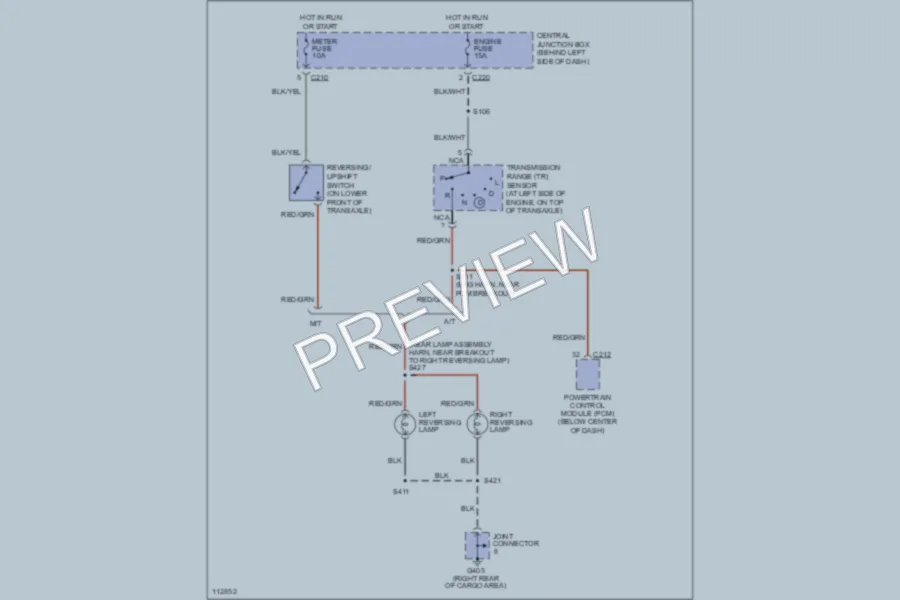 2001 Ford EscortZX2 Exterior Lights wiring diagram preview