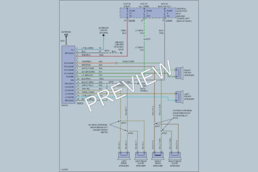 2001 Ford Excursion Radio wiring diagram preview