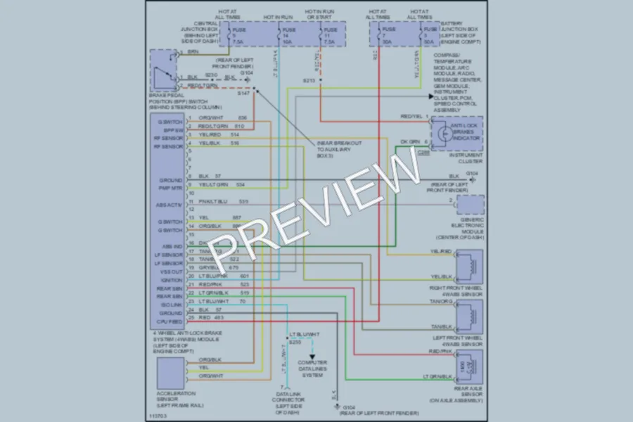 2001 Ford Explorer Anti Lock Brakes wiring diagram preview