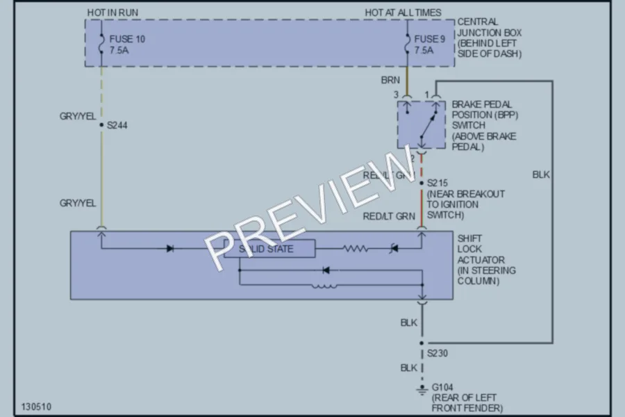 2001 Ford Explorer Shift Interlocks wiring diagram preview