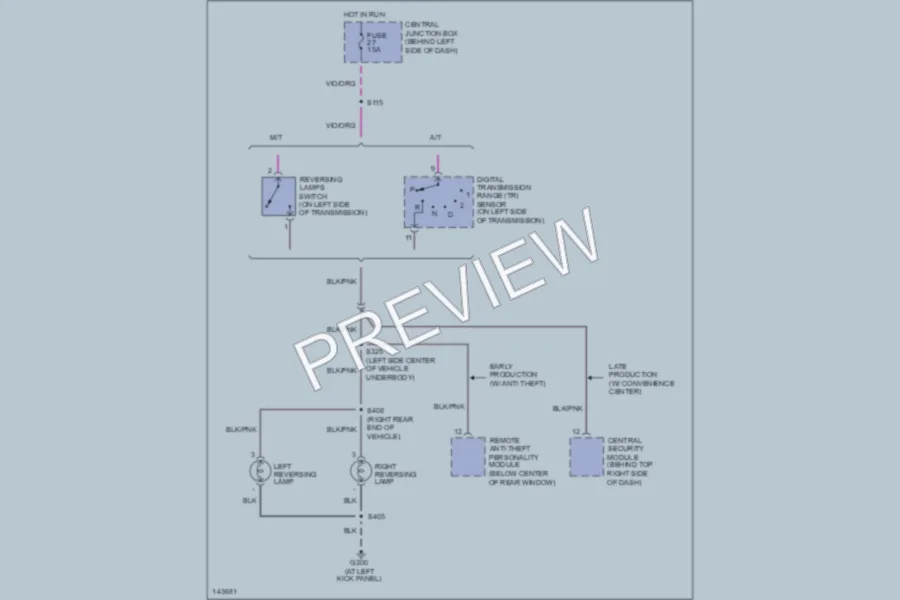2001 Ford ExplorerSportTrac Exterior Lights wiring diagram preview