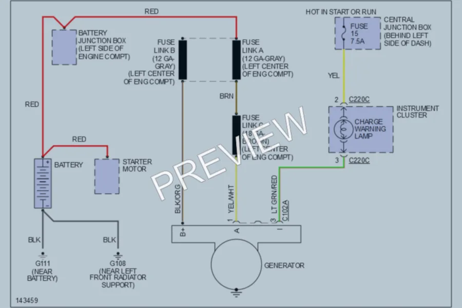 2001 Ford ExplorerSportTrac Starting Charging wiring diagram preview