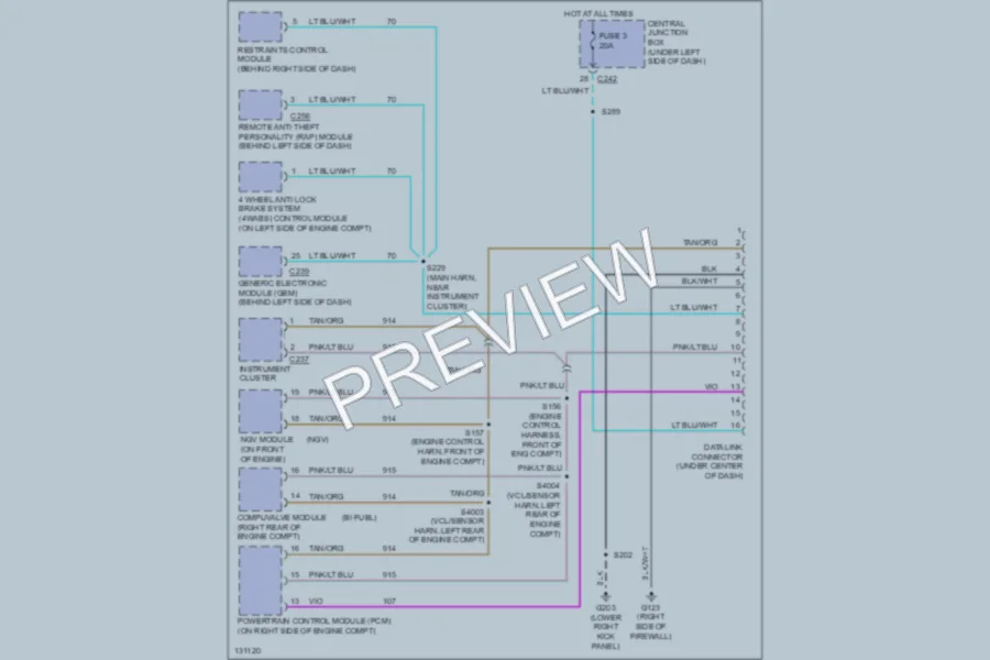 2001 Ford F150 Computer Data Lines wiring diagram preview
