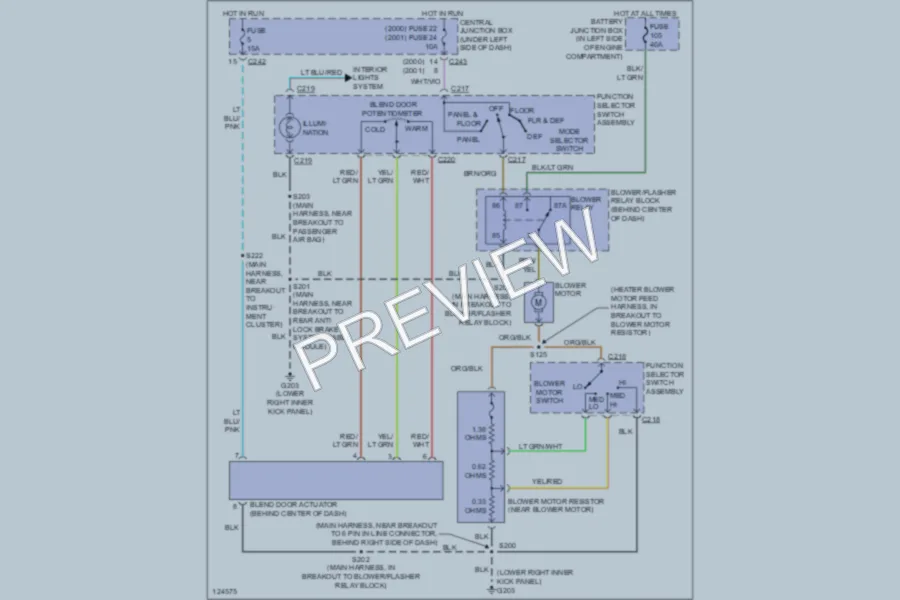 2001 Ford F150 Air Conditioning wiring diagram preview