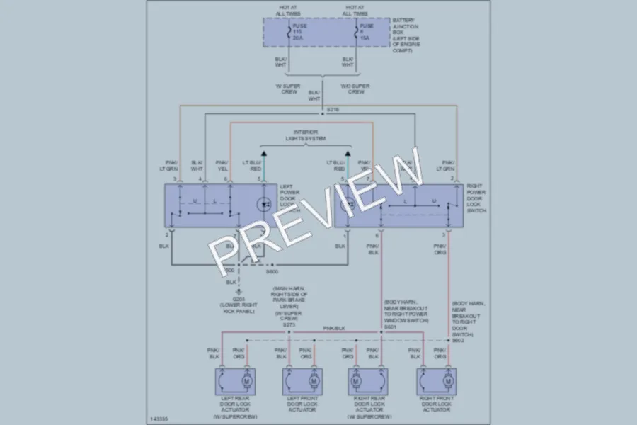 2001 Ford F150 Power Door Locks wiring diagram preview