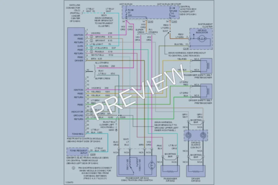 2001 Ford F150 Supplemental Restraints wiring diagram preview