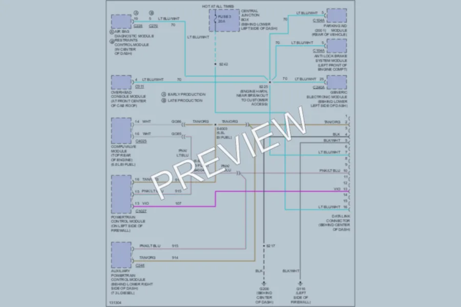 2001 Ford F550ChsCab Computer Data Lines wiring diagram preview