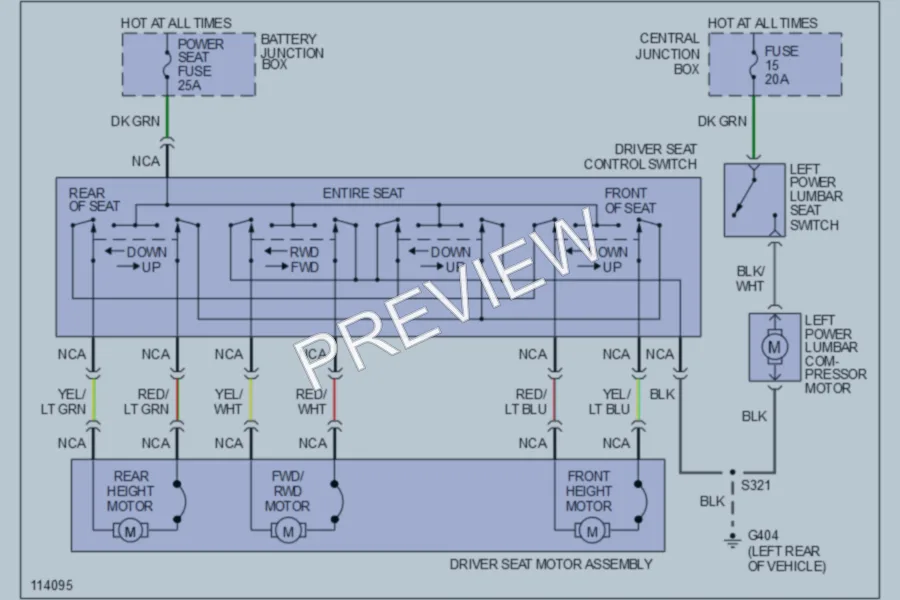 2001 Ford Mustang Power Seats wiring diagram preview