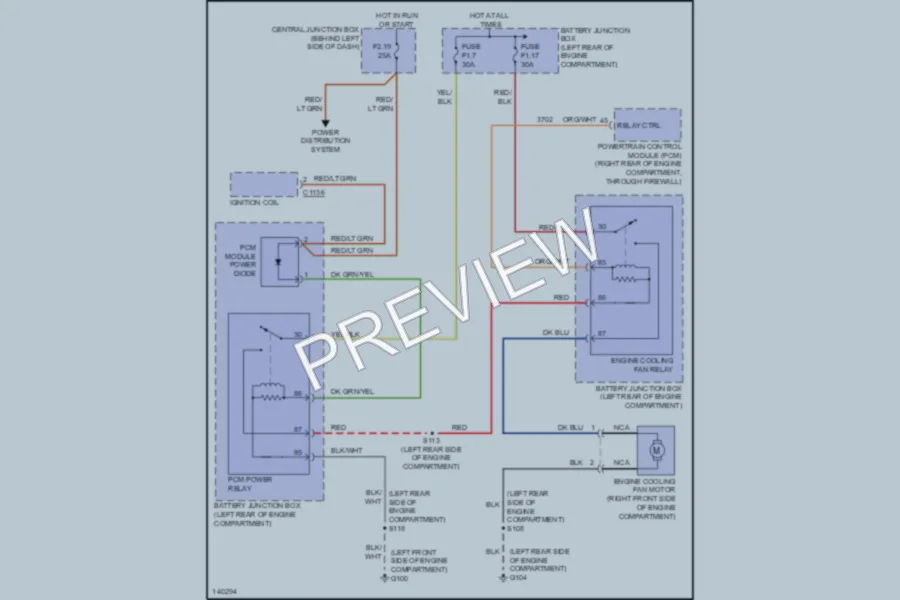 2001 Ford Ranger Cooling Fan wiring diagram preview