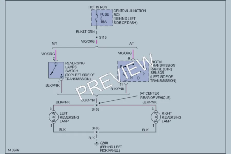 2001 Ford Ranger Exterior Lights wiring diagram preview